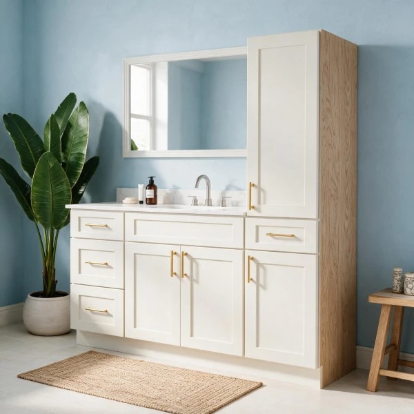 Bath Vanity With Linen Cabinet factory