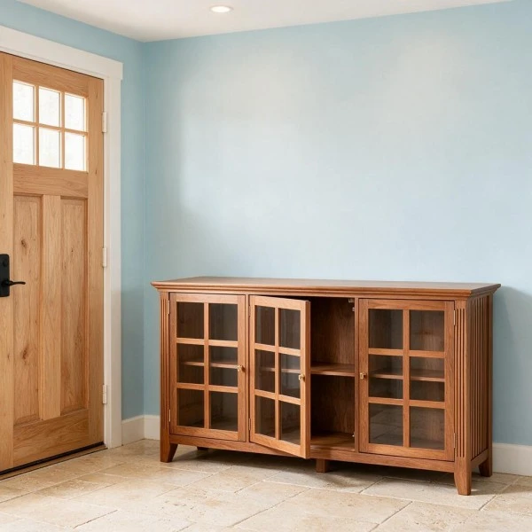 Fluted Walnut Entry Storage Bench price