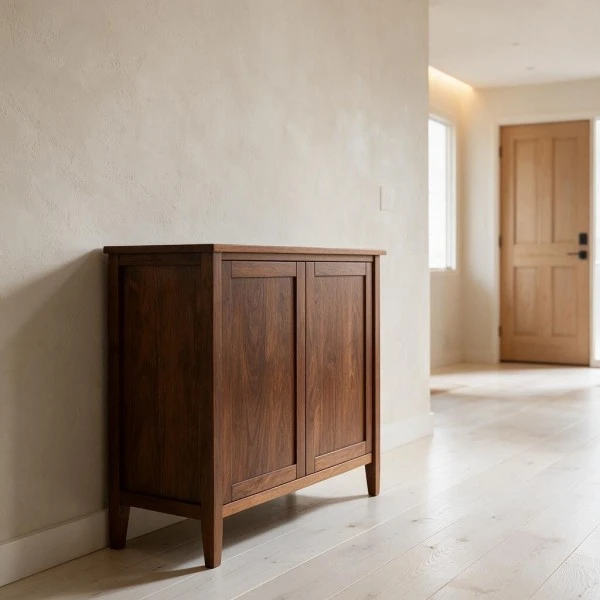 Walnut Hallway Console With Storage factory