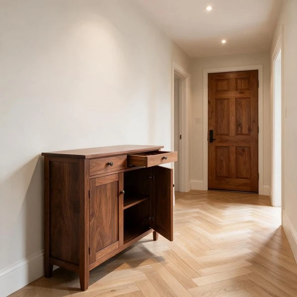 Walnut Hallway Console With Storage high quality