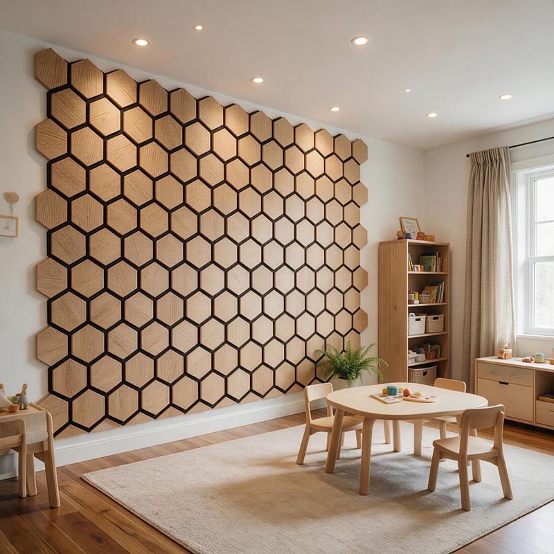 Hexagon Sound Wooden Halt Panels