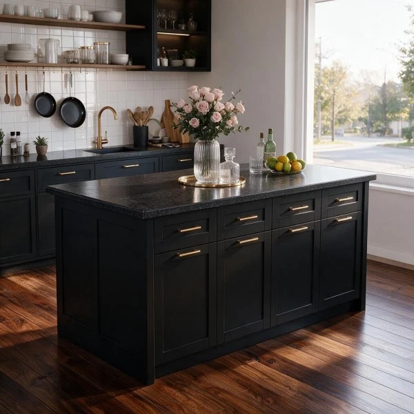 Kitchen Island with Granite Top and Seating