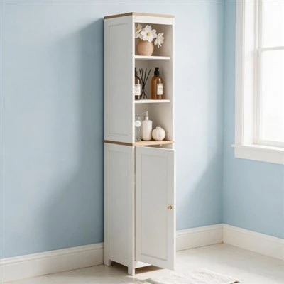 Narrow Linen Cabinet for Bathroom