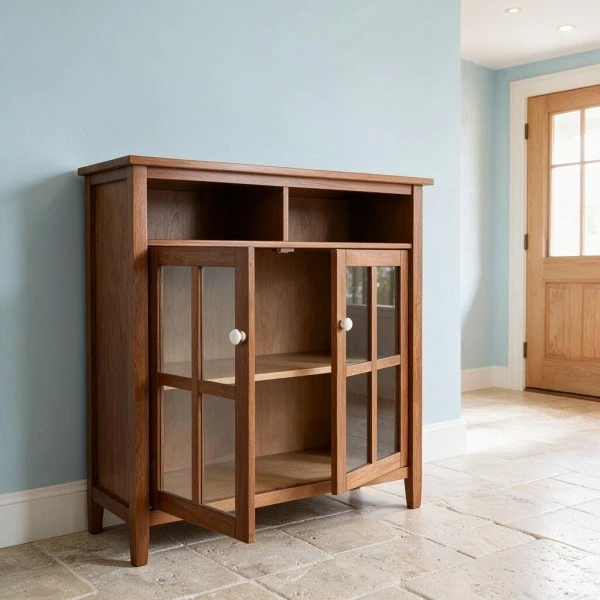 Walnut Hallway Console with Storage